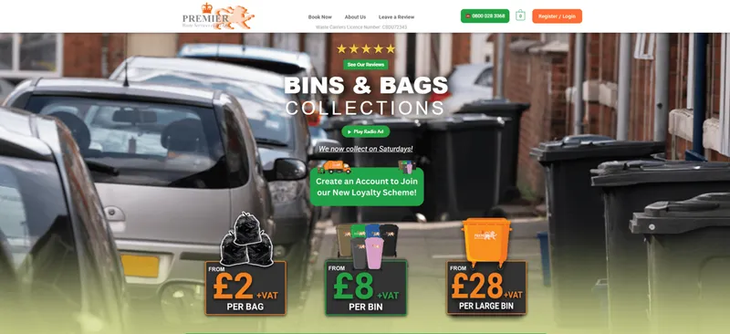 Bins and Bags website