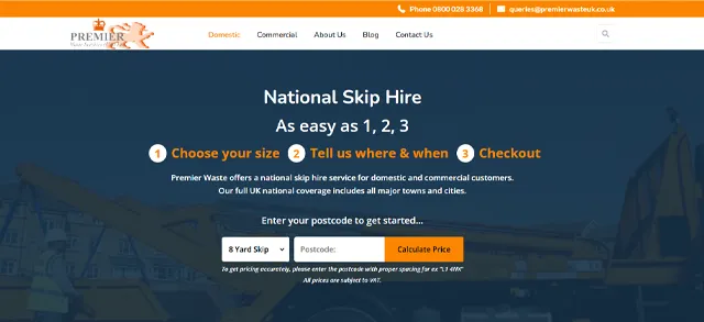 Skiphire UK website