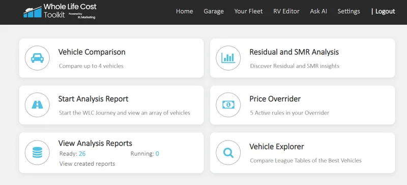 Whole Life Cost Toolkit screenshot